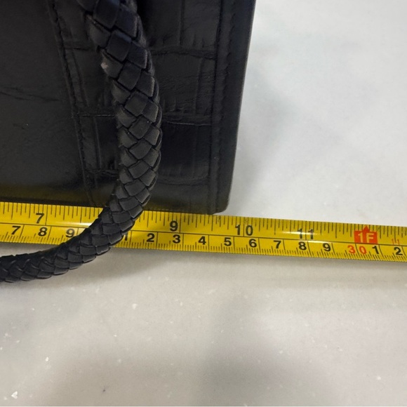 Brighton black leather croc embossed with silver embellishment braided straps - Picture 13 of 16